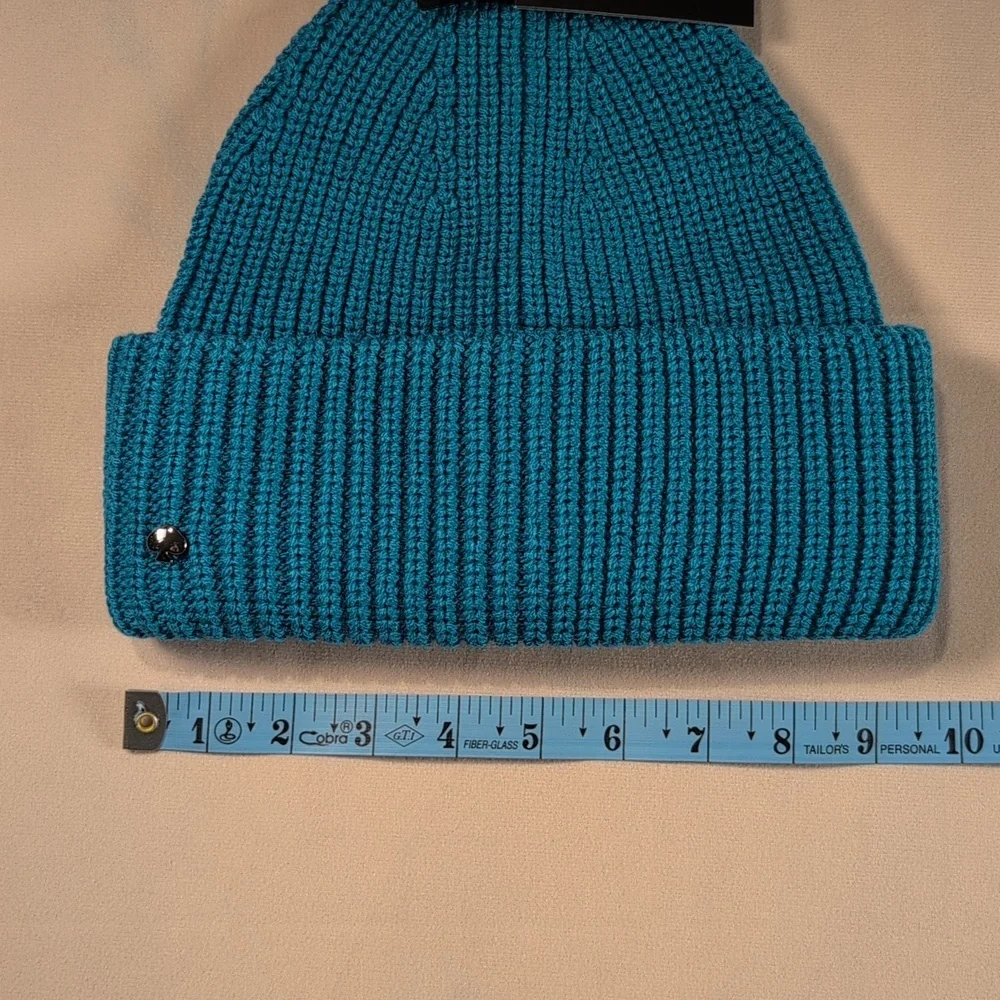 Kate Spade New York Spade Cuff Wool Blend Beanie in Bright Cerulean